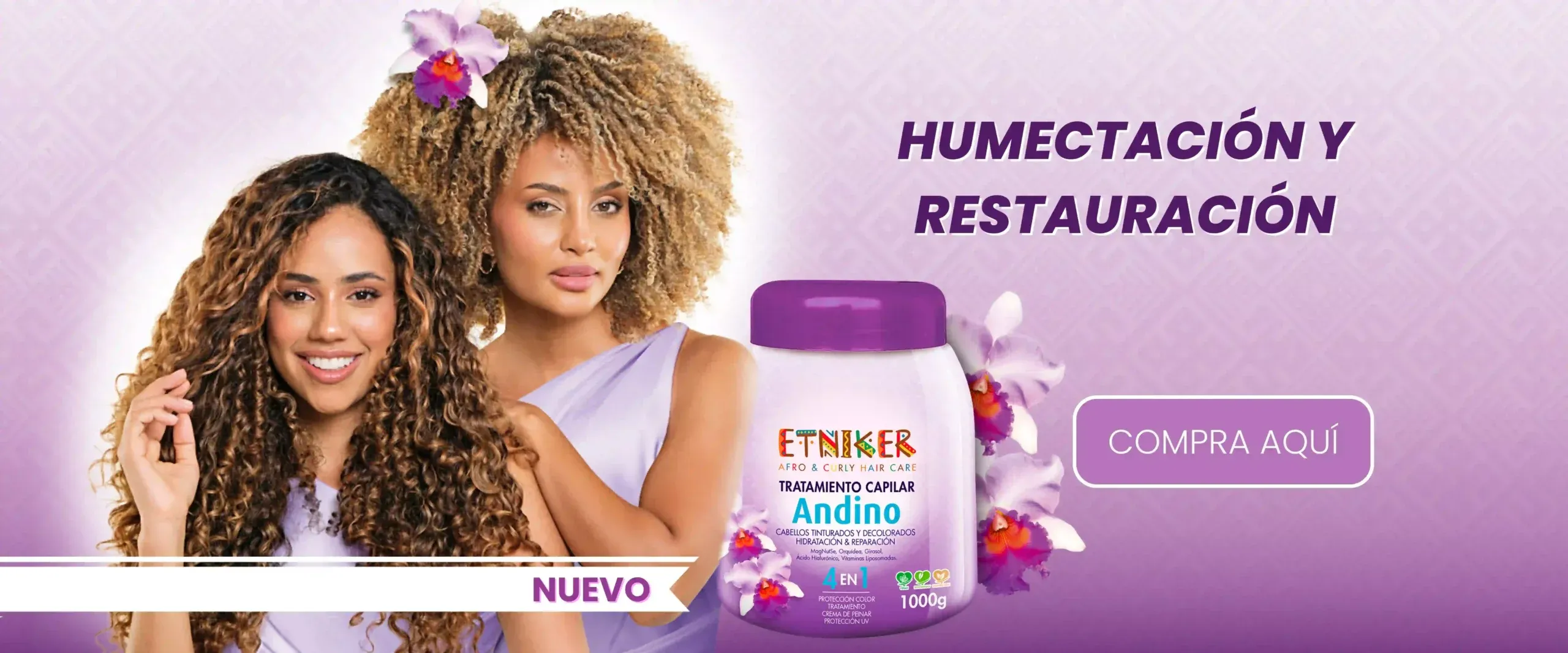 Tratamiento capilar Etniker Andino para humectación y restauración de cabello afro y rizado